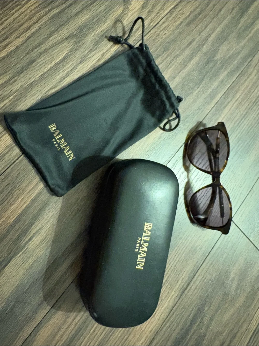Balmain Women’sTortoiseshell Sunglasses with Black Case and Pouch